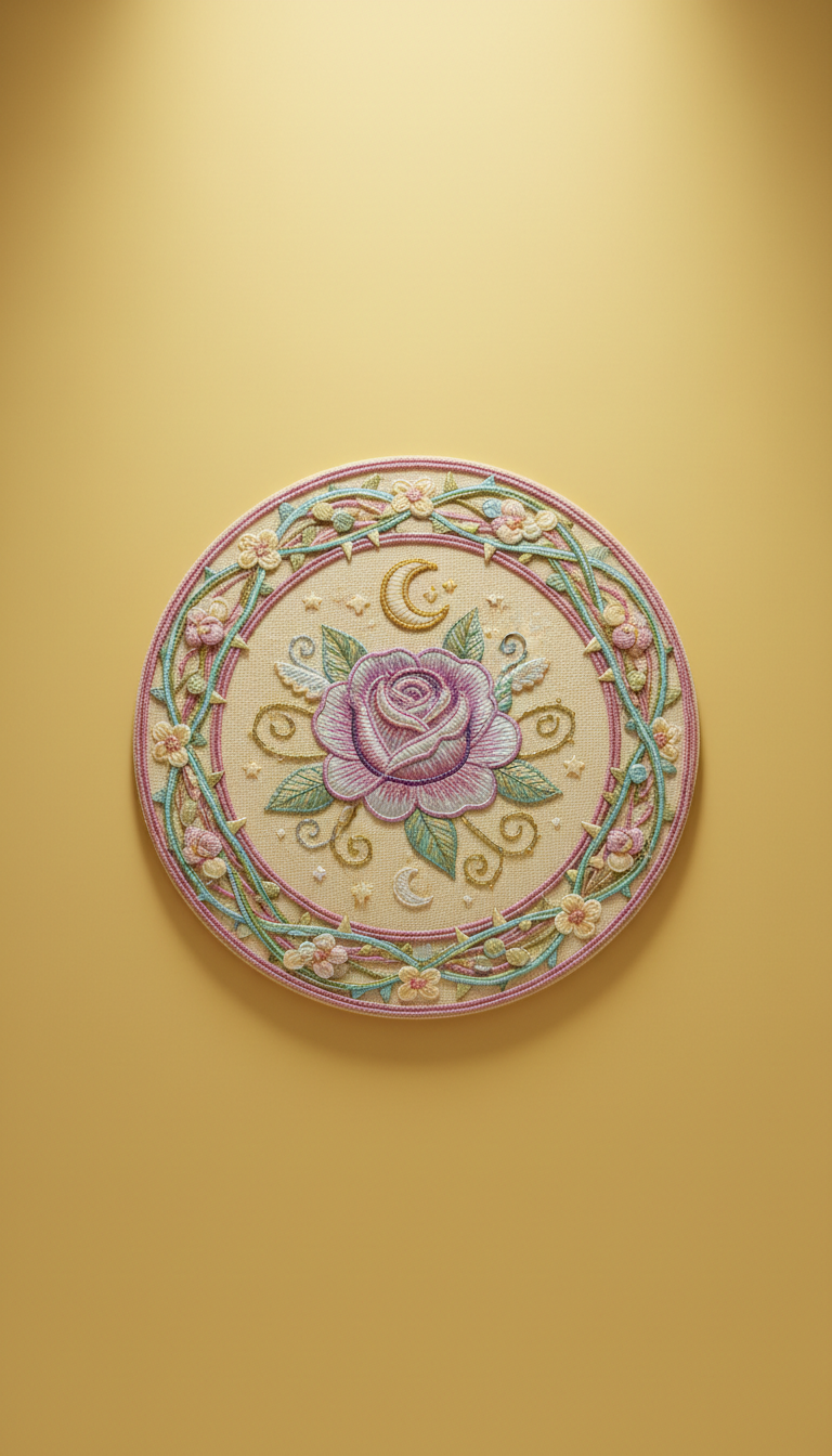 Embroidered Enchanted Garden Medallion