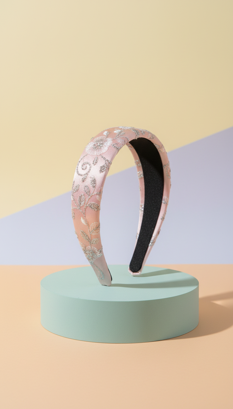 Glitter Silk Ribbon Headband
