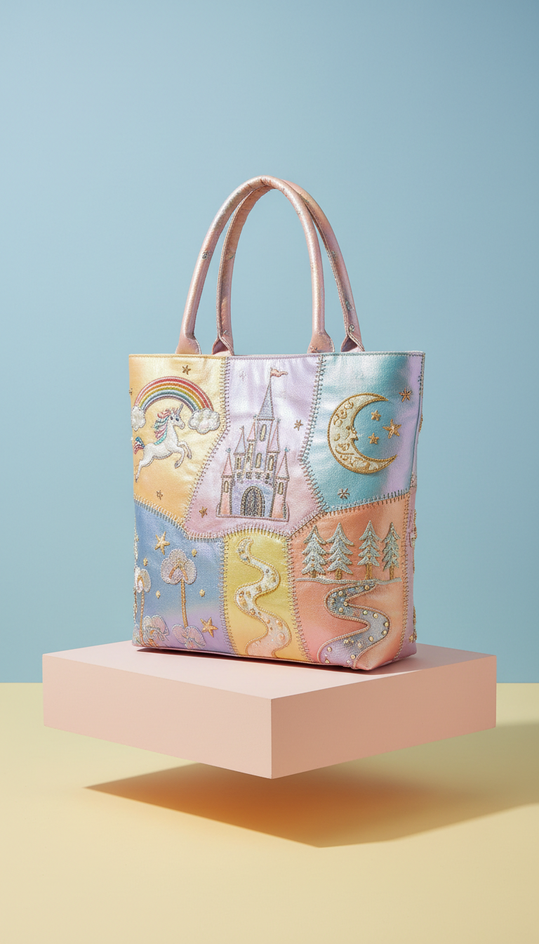 Iridescent Fairy Tale Patch Tote Bag
