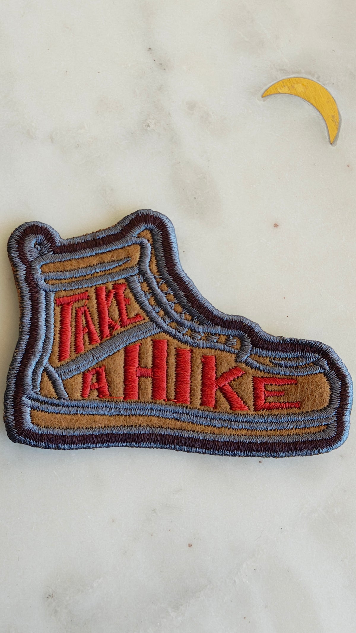 Premium Ready Made Take A Hike Shoe  Felt Patch