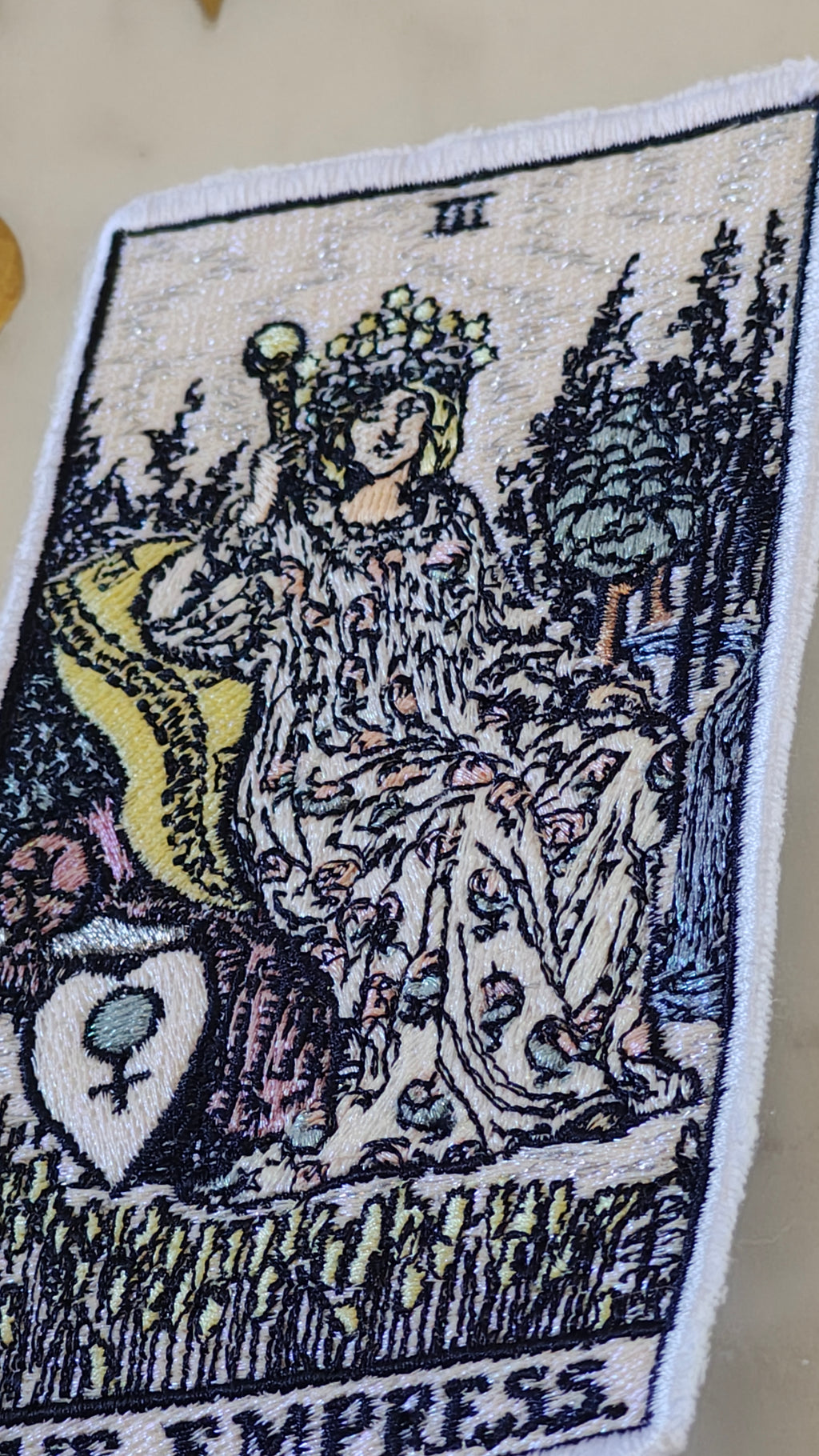 Ready Made Limited Edition Luxury Pearlescent Embroidered The Empress Tarot Card Patch