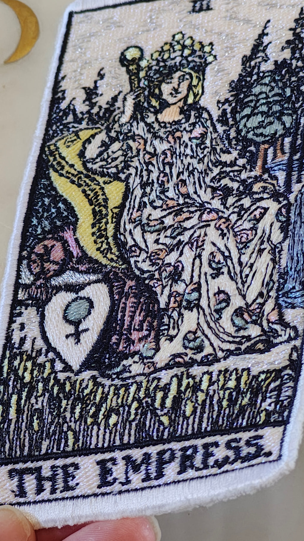 Ready Made Limited Edition Luxury Pearlescent Embroidered The Empress Tarot Card Patch