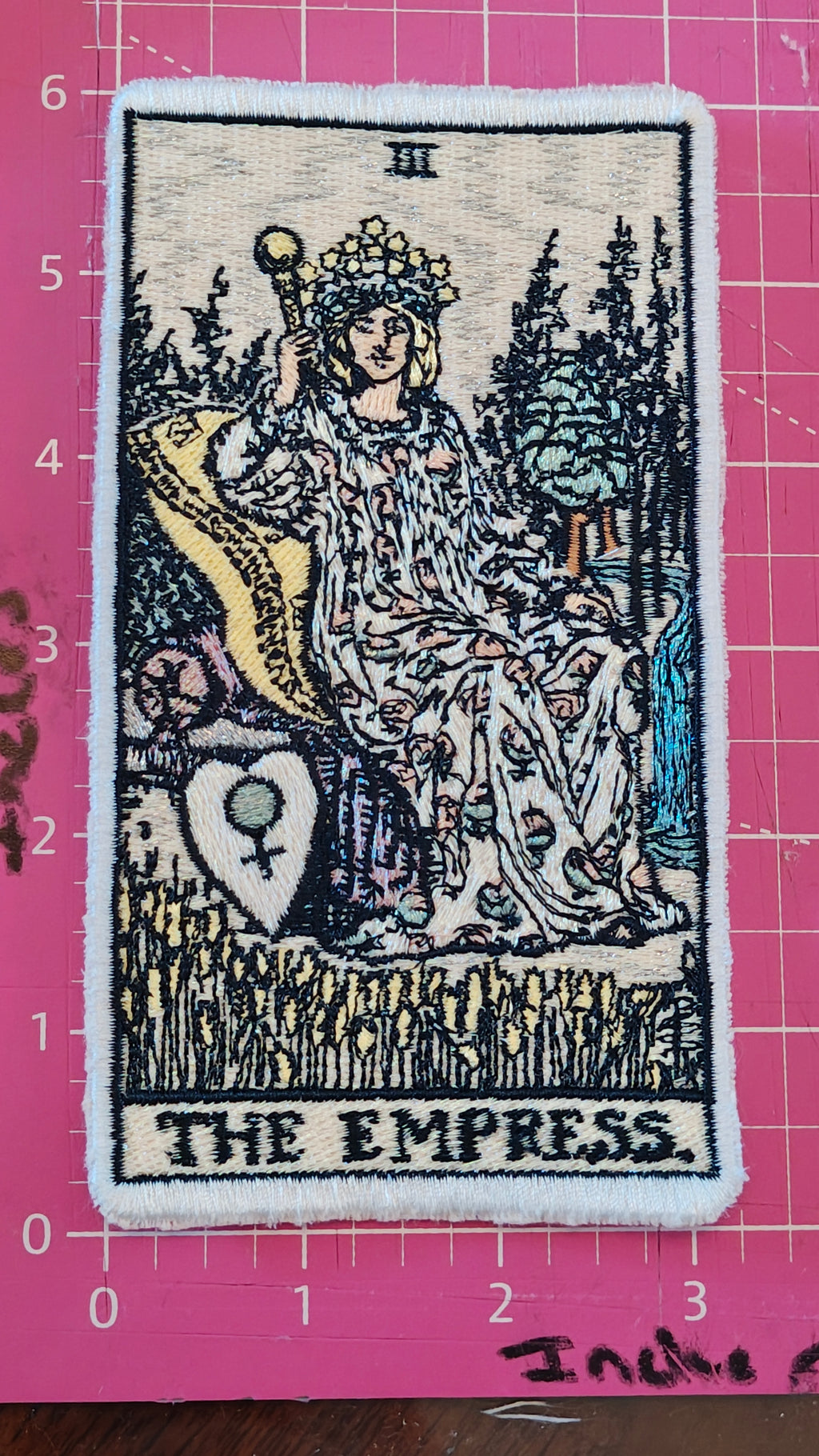 Ready Made Limited Edition Luxury Pearlescent Embroidered The Empress Tarot Card Patch