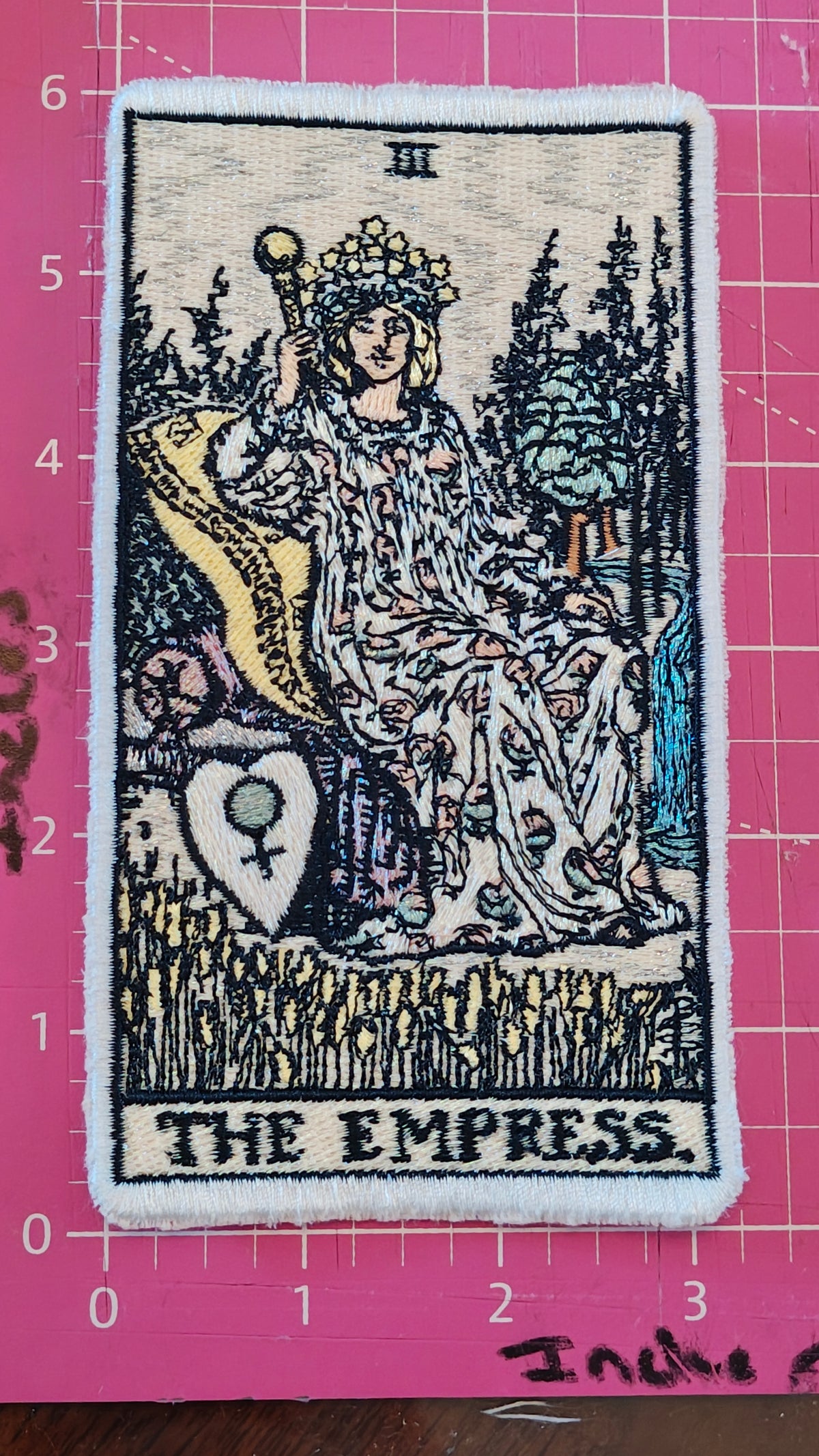 Ready Made Limited Edition Luxury Pearlescent Embroidered The Empress Tarot Card Patch