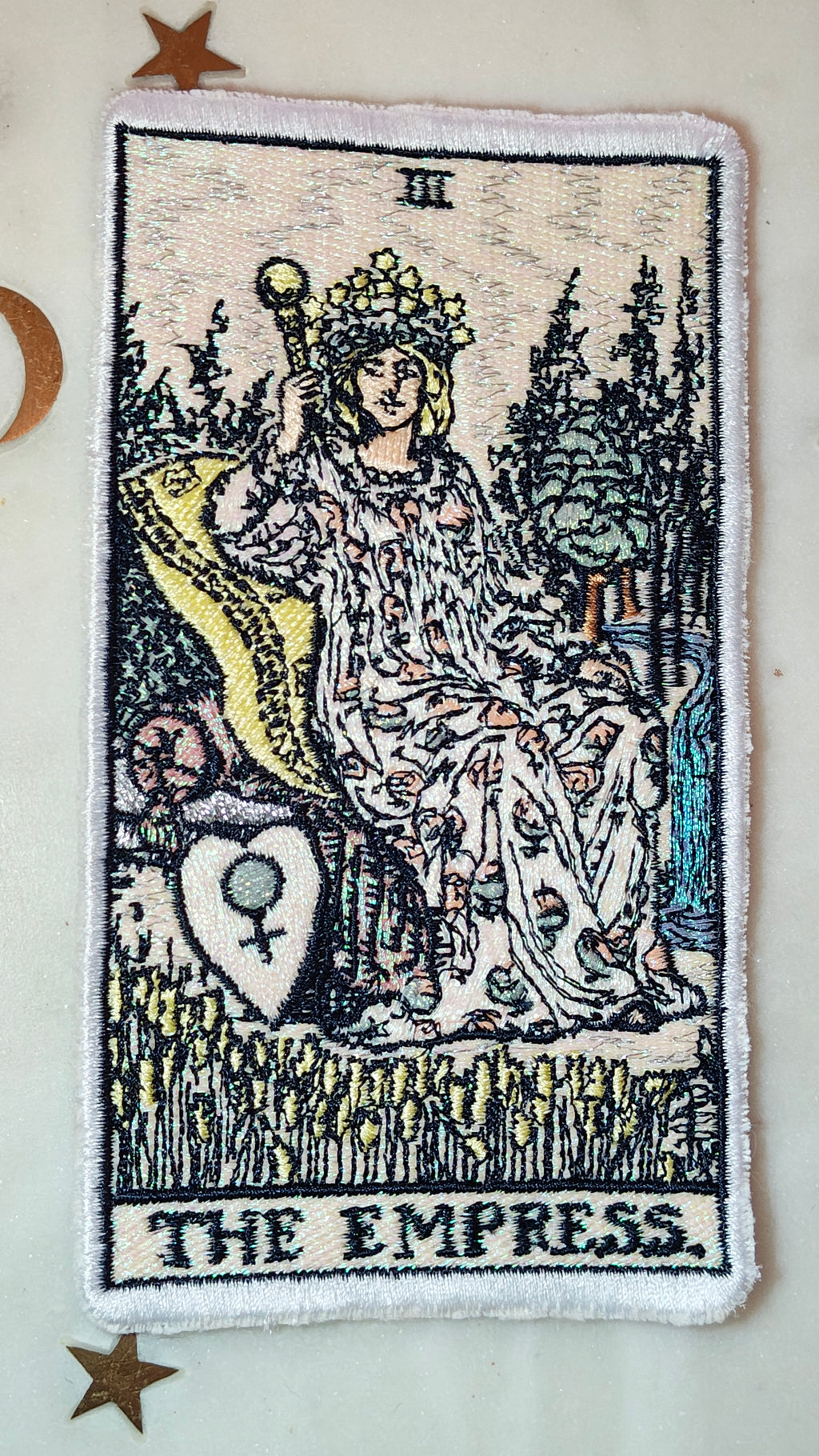 Ready Made Limited Edition Luxury Pearlescent Embroidered The Empress Tarot Card Patch