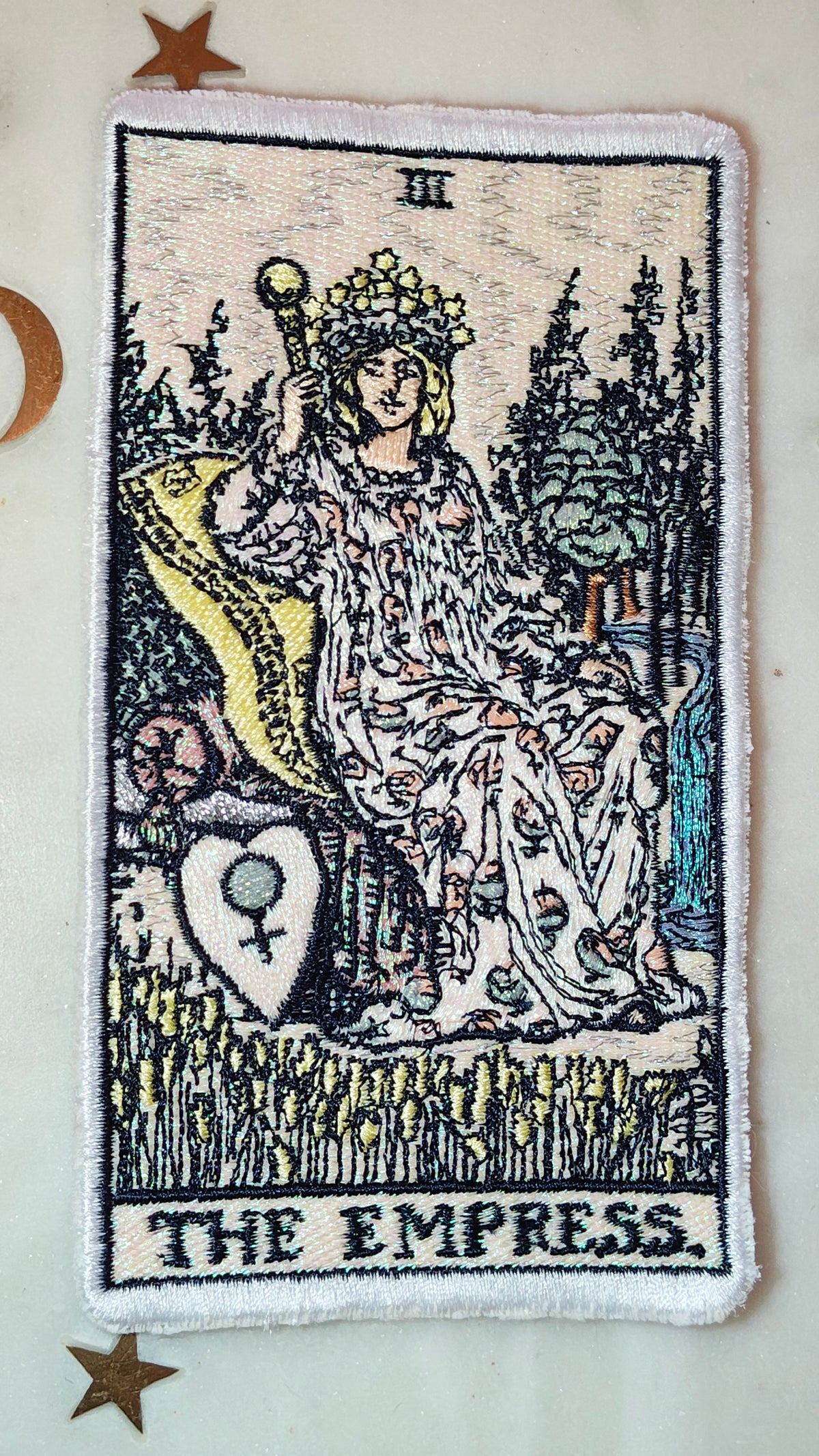 Ready Made Limited Edition Luxury Pearlescent Embroidered The Empress Tarot Card Patch