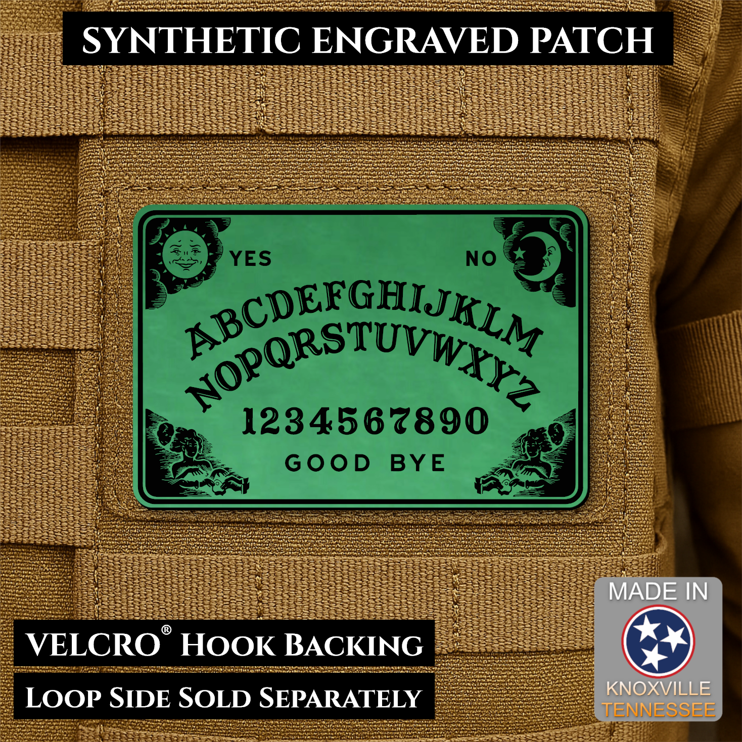 Ouija Talking Spirit Board Funny Morale Patch | Made in USA | VELCRO® Brand Hook Backing