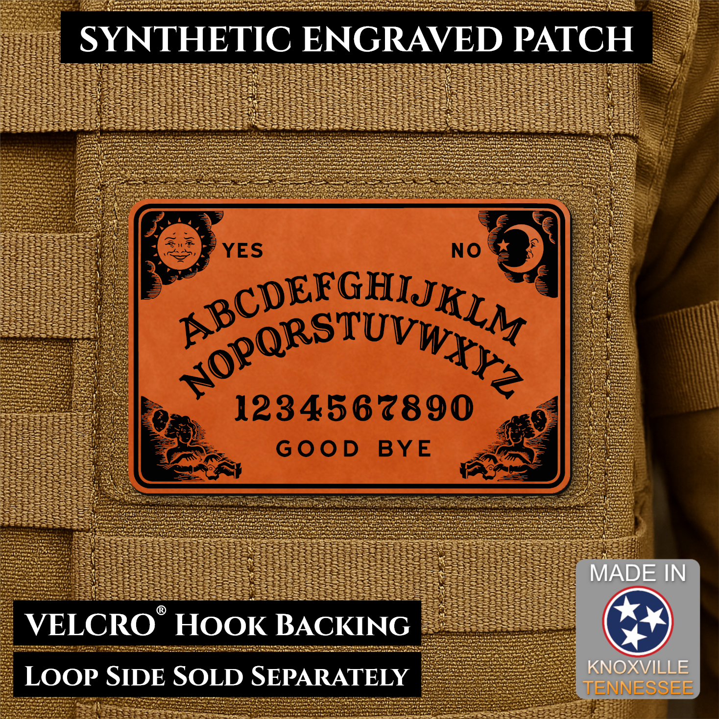 Ouija Talking Spirit Board Funny Morale Patch | Made in USA | VELCRO® Brand Hook Backing