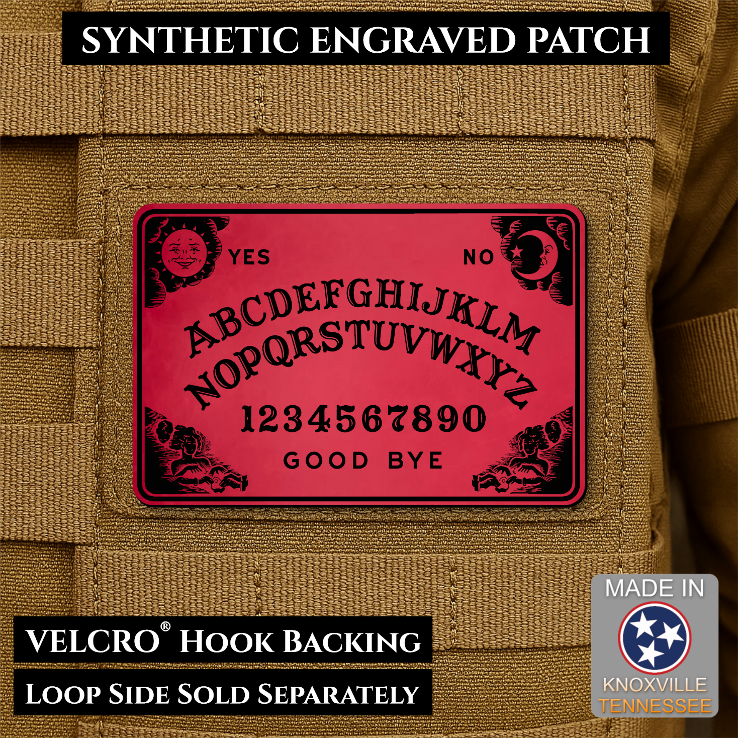 Ouija Talking Spirit Board Funny Morale Patch | Made in USA | VELCRO® Brand Hook Backing