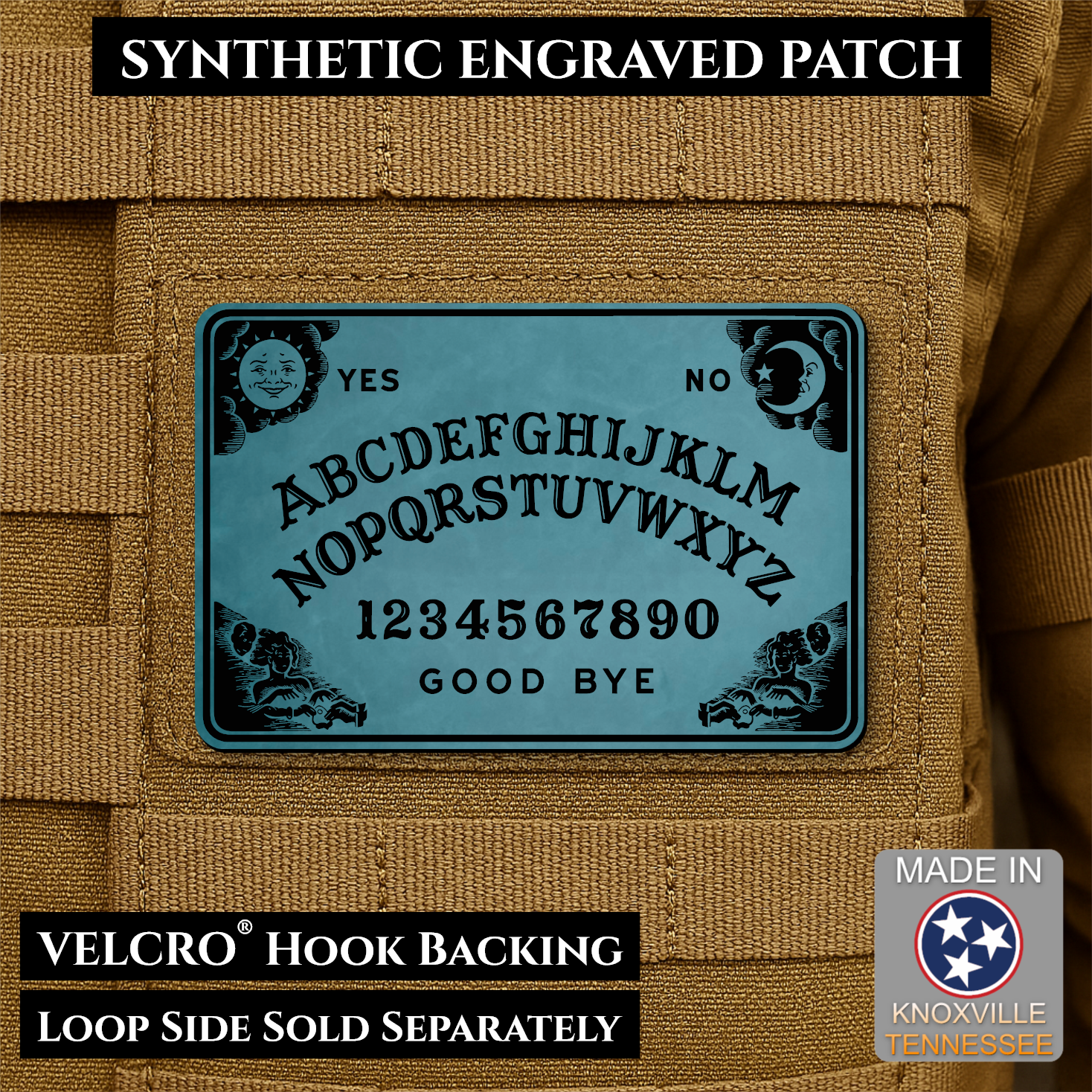 Ouija Talking Spirit Board Funny Morale Patch | Made in USA | VELCRO® Brand Hook Backing